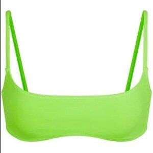 SKIMS Recycled Swim Micro Scoop Bikini Top Neon Green